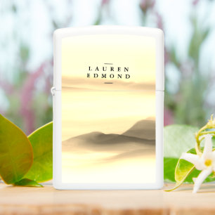 Chic Watercolor Golden Abstract Monogrammed Zippo Lighter