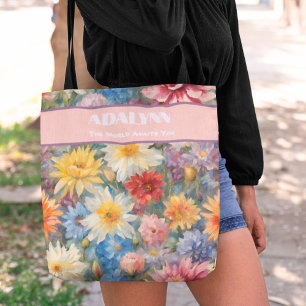 Chic Watercolor Graduation Gifts for Granddaughter Tote Bag