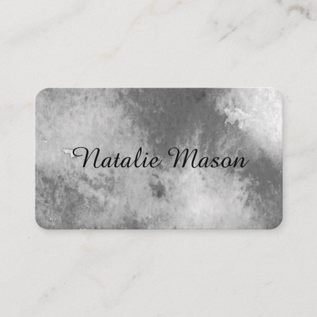 Chic Watercolor Gray with Monogram Business Card (Front)