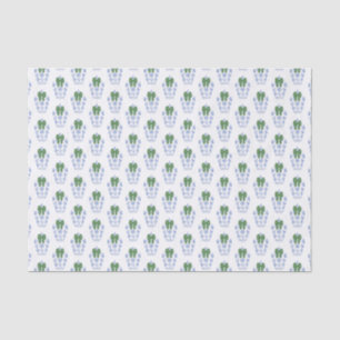 Chic Watercolor Green Ribbon Ginger Jar Christmas Tissue Paper