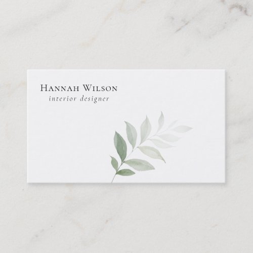 Chic Watercolor Greenery Classic Business Card