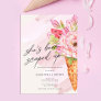 Chic Watercolor Ice Cream Bridal Shower Invitation