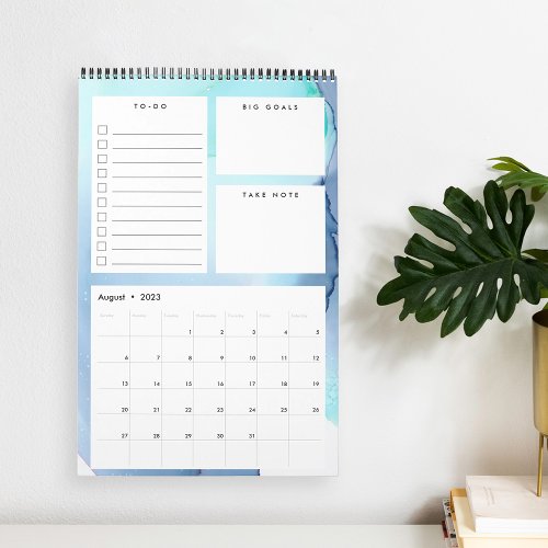 Chic Watercolor Monthly Calendar Planner