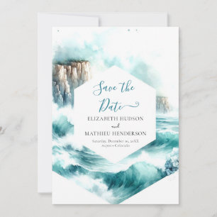 Chic Watercolor Nautical Wedding Save The Date