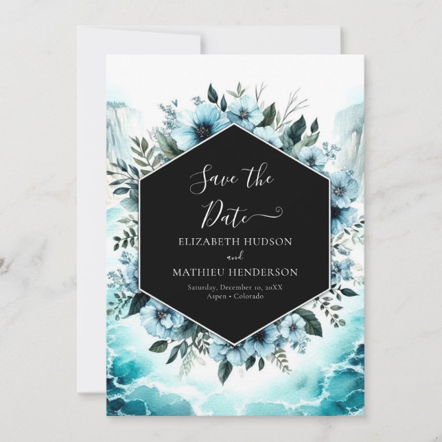 Chic Watercolor Nautical Wedding Save The Date (Front)