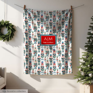 Chic watercolor nutcracker merry Christmas gift Fleece Blanket