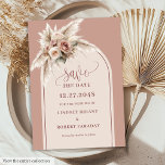 Chic Watercolor Pampas Grass Arch Save the Date Invitation