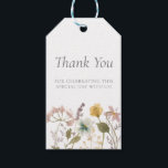 Chic Watercolor Pressed Flowers Wedding Thank You Gift Tags<br><div class="desc">This elegant & chic wedding thank you gift tag features beautiful hand-painted watercolor blush pink,  dusty blue,  and sage green pressed flowers with gray typography & script. (Personalize front and back.) (This is part of the Delicate Pressed Florals collection that can be viewed by clicking on the above link.)</div>