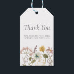 Chic Watercolor Pressed Flowers Wedding Thank You Gift Tags<br><div class="desc">This elegant & chic wedding thank you gift tag features beautiful hand-painted watercolor blush pink,  dusty blue,  and sage green pressed flowers with gray typography & script. (Personalize front and back.) (This is part of the Delicate Pressed Florals collection that can be viewed by clicking on the above link.)</div>