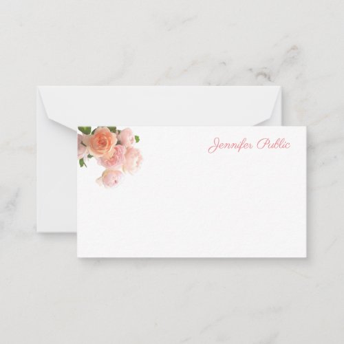 Chic Watercolor Roses Pastel Colors Template Flat