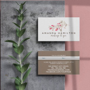 Chic Watercolor wild meadow pink flow Appointment Card