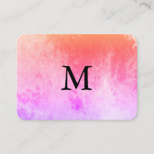 Chic Watercolor with Monogram Business Card
