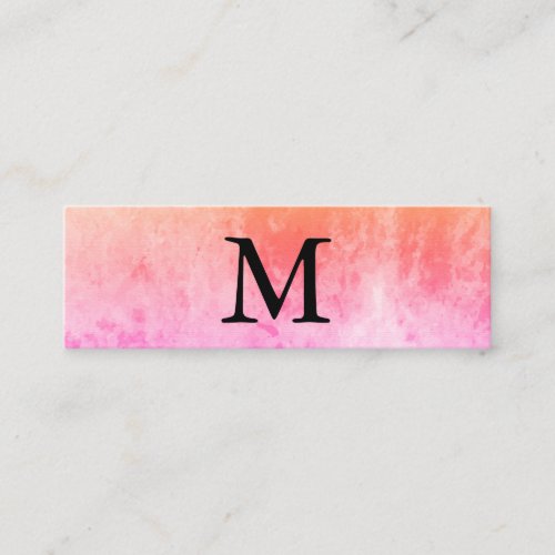 Chic Watercolor with Monogram Mini Business Card
