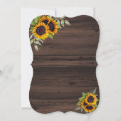 Chic Watercolour Sunflowers Wood Bridal Tea Party Invitation (Back)