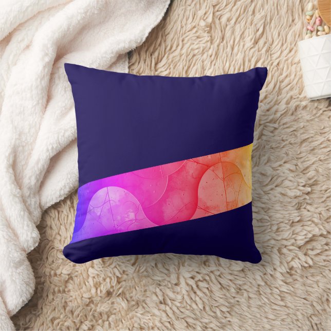 Chic Waves: Colorful Decorative Pillow (Blanket)