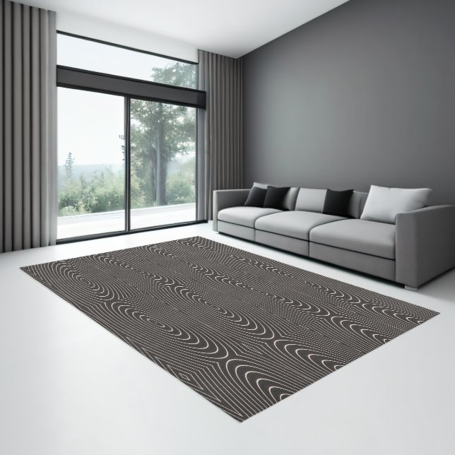  Chic Wavy Black Grey White  Indoor Area Rug (Insitu (Indoor 3))