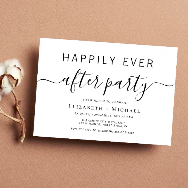 Chic Wedding After Party Invitation Zazzle