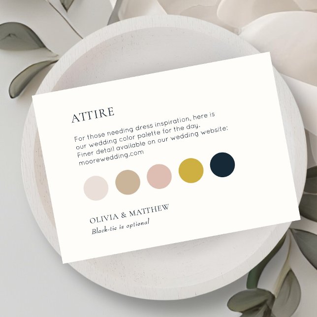 Chic Wedding Attire Dress Code Flat Card (Creator Uploaded)