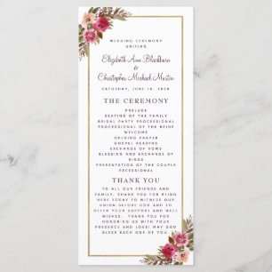 Chic Wedding Ceremony Program Watercolor Purple