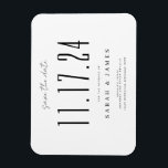 Chic Wedding Date Non-Photo Save The Date Magnet<br><div class="desc">A simple modern save the date card. Personalize this chic black and white design to have your wedding date,  names and details.</div>