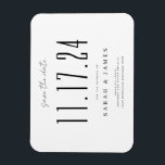 Chic Wedding Date Non-Photo Save The Date Magnet<br><div class="desc">A simple modern save the date card. Personalize this chic black and white design to have your wedding date,  names and details.</div>