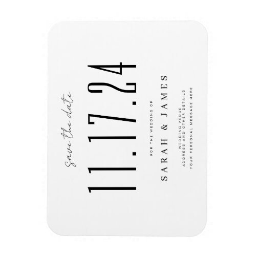 Chic Wedding Date Non_Photo Save The Date Magnet