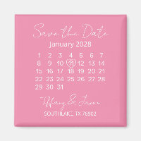 Chic Wedding Day Reminder Pink and White