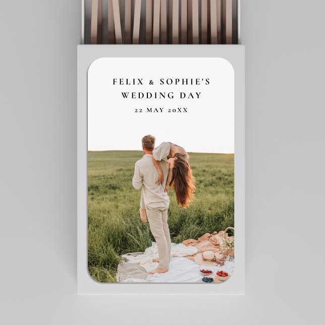 Chic Wedding Favor | Minimalist Elegant Photo Matchboxes (Creator Uploaded)