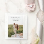 Chic Wedding Favor | Minimalist Elegant Photo Tea Bag Drink Mix<br><div class="desc">Simple, stylish custom wedding favor tea bags in a modern minimalist design style with an elegant chic typography in classic black and white, with an informal handwriting style font on a soft gray background. The photo and text can easily be personalized for a unique one of a kind wedding favor...</div>
