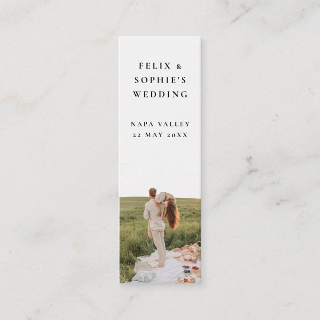 Chic Wedding Favor Minimalist Mini Bookmark Card (Front)