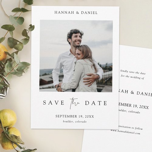 Chic Wedding Invitation Save the Dates with Photo