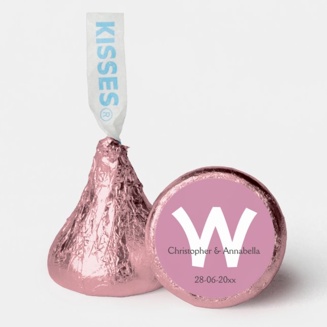 Chic Wedding Monogram + Names Cute  Hershey Kisses Hershey®'s Kisses® (Front)