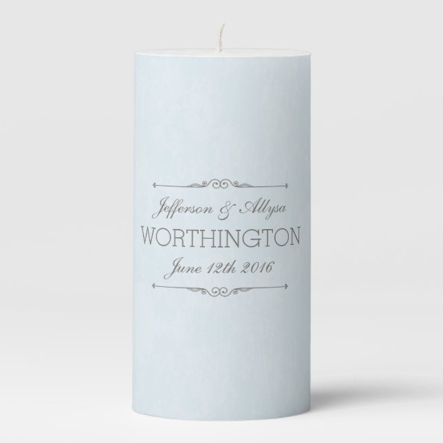 Chic Wedding or Anniversary Personalized Candle (Front)