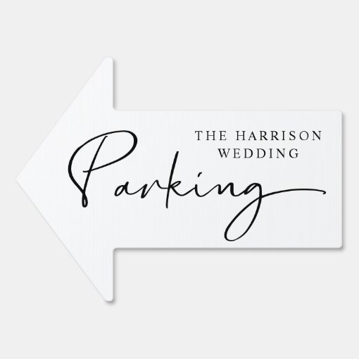 chic-wedding-parking-sign-zazzle