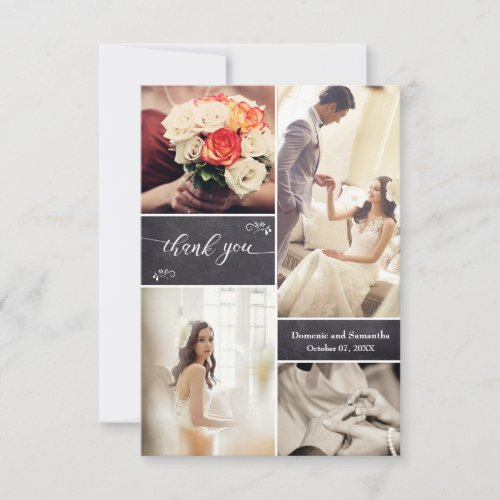 Chic Wedding Photo collage Thank You