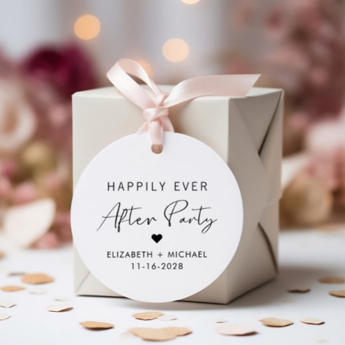 Chic Wedding Reception After Party Thank You Favor Tags