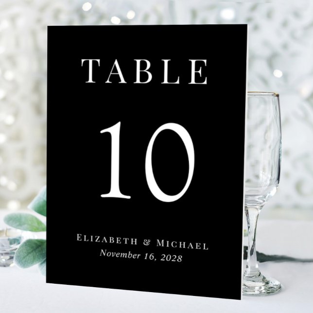 Chic Wedding Reception Black Table Number Acrylic Sign (Creator Uploaded)
