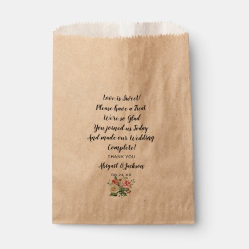 Chic Wedding Reception Love is Sweet Have a Treat Favor Bag