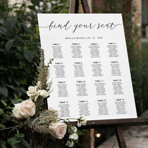Chic Wedding Reception Seating Chart Sign