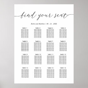 Chic Wedding Reception Seating Chart Sign