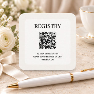 Chic Wedding Registry QR Code Enclosure Card