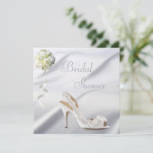 Chic Wedding Shoe & Bouquet Bridal Shower Invitation (Standing Front)