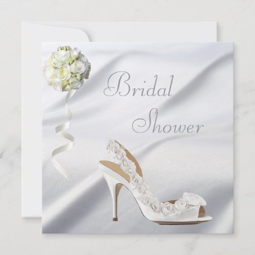 Chic Wedding Shoe  Bouquet Bridal Shower Invitation