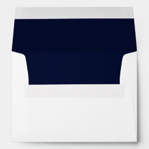 Chic Wedding Simple Elegant Modern White & Blue Envelope