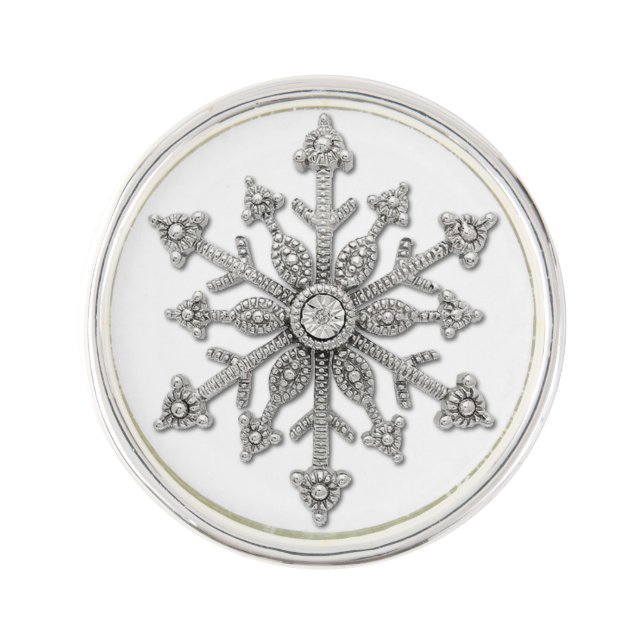 Chic Wedding Snowflake Tie Pin (Front)