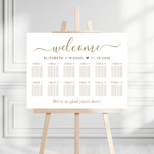 Chic Welcome 12 Table Wedding Seating Chart Foam Board