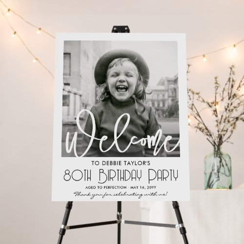 Chic Welcome Script Large Photo Birthday Party Foam Board