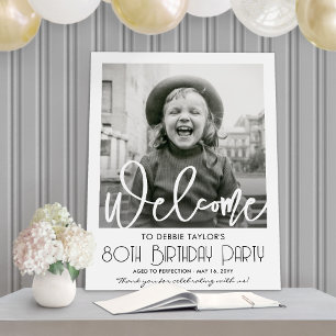 Chic Welcome Script Large Photo Birthday Party Foam Board