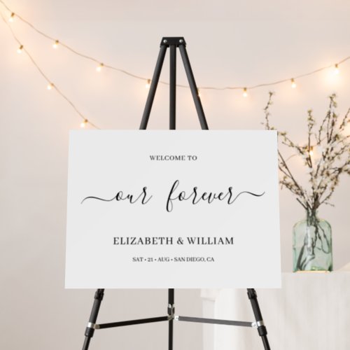 Chic Welcome To Our Forever Wedding Welcome Sign