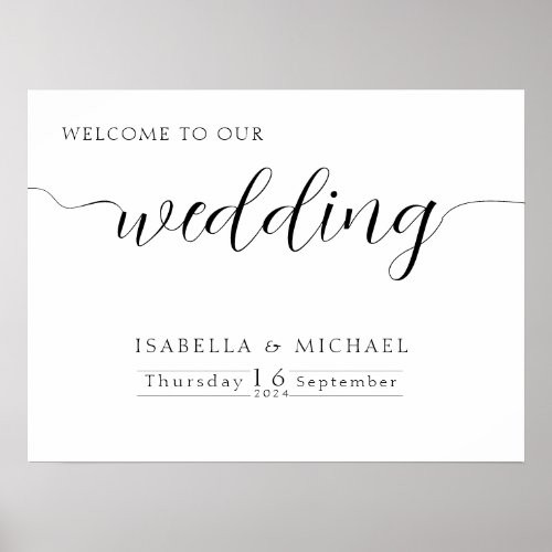 Chic Welcome To Our Wedding Sign